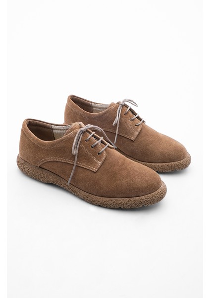 Kadın Deri Oxford Ayakkabı Bağcıklı Günlük Ayakkabı Alyen Taba Süet indirimleri