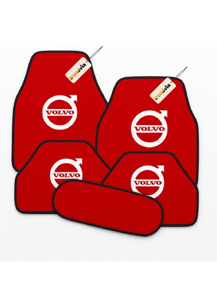 Volvo Logolu 5’li Oto Halı Paspas Seti – Su Geçirmez, Kaymaz, Kolay Temizlenir Araç Zemin Koruyucu