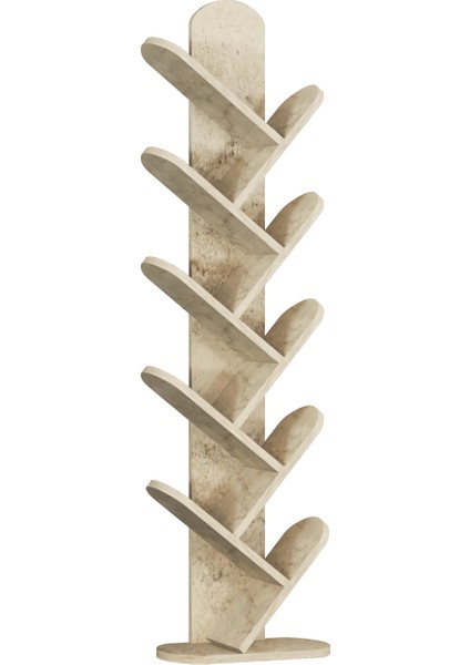 Kitaplık 10 Raflı Dekoratif Bölmeli Ev Ofis Çok Amaçlı Traverten modelleri