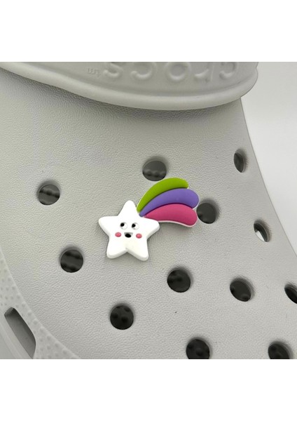 Terlik Süsü ve Aksesuarı , Çanta Süsü – Jibbitz 3D Kuyruklı Yıldız Logo Aksesuar