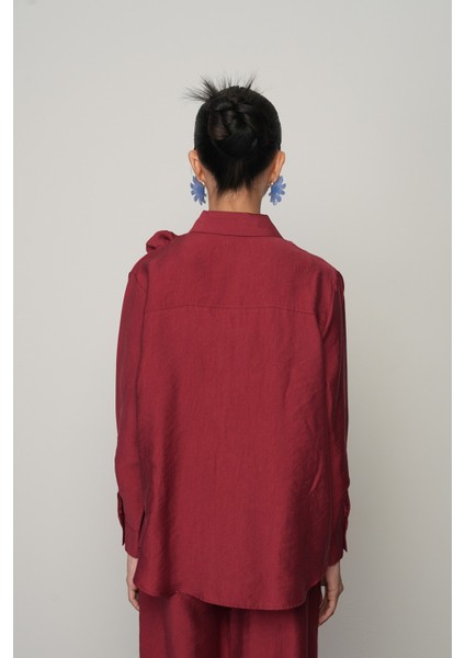 Kadın Önü Çift Gül Işlemeli Düz Renk Gömlek indirimleri