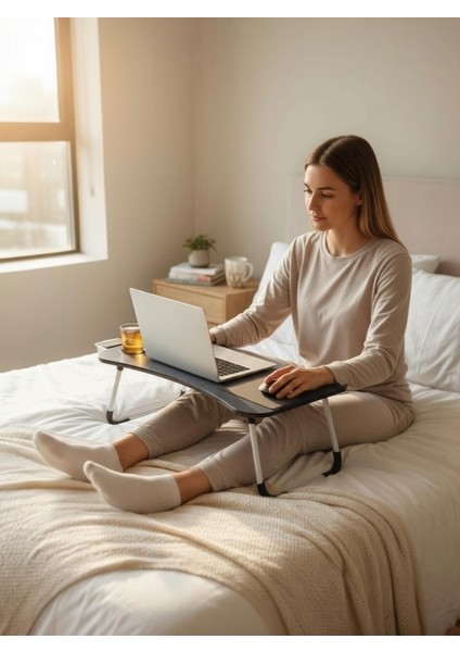 Çekmeceli Katlanır Laptop Sehpası, Tablet Sehpası, Ders Çalışma Masası