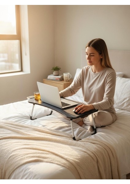 Çekmeceli Katlanır Laptop Sehpası, Tablet Sehpası, Ders Çalışma Masası