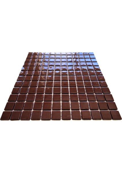 Mutfak Tezgah Arası, Havuz, Banyo, Sauna, Spa, Iç , Dış, Zemin, Duvar, Kaplama ve Dekorasyon Uygulamalarında Tüm Yüzeyler Için, 25X25MM. Çikolata Kahvesi, 31.5X31.5CM. Fileli Cam Mozak. fırsatları