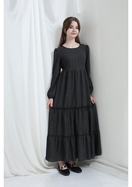 Mireya Kız Çocuk Elbise Füme