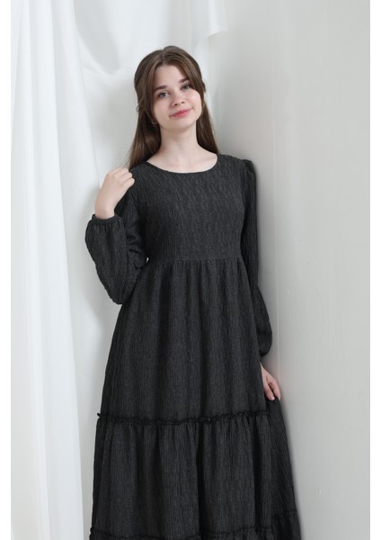 Mireya Kız Çocuk Elbise Füme