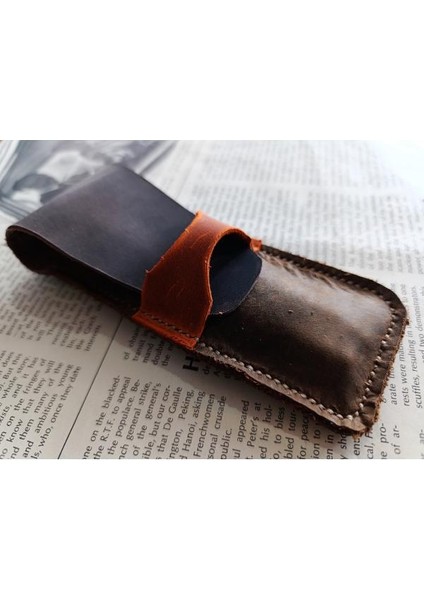 Crazy Gerçek Deri Özel Kalemleriniz Için Kalemlik ( 2*3 Kalem Için ) 27 cm \ 6 cm Lmn2