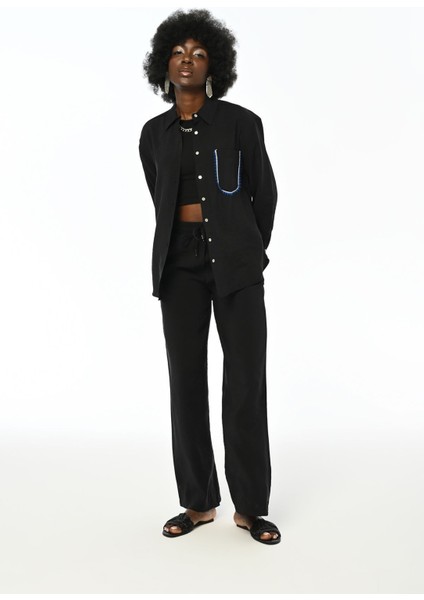 Kadın Tek Cepli Rahat Kalıp Gömlek fırsatları