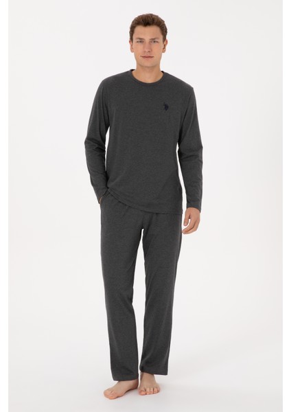 Erkek Antrasit Melanj Pijama Takım 50318602-VR081