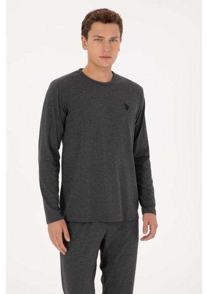 Erkek Antrasit Melanj Pijama Takım 50318602-VR081 modelleri