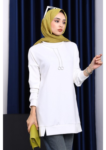 Ekru Yaka Detaylı Modal Tunik fiyatları