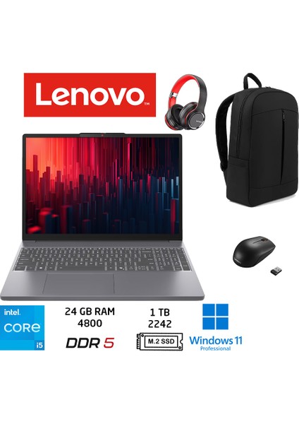 ıdeapad Slim 3 Intel Core I5 13420H 24GB 1tb SSD 15.3" Wuxga IPS W11PRO Taşınabilir Bilgisayar 83K1003MTR Duddı Çanta+Mouse+Kulaklık