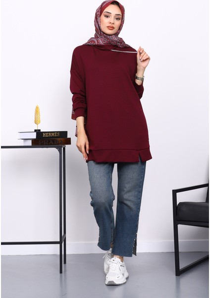 Mürdüm Yaka Detaylı Modal Tunik fiyatları