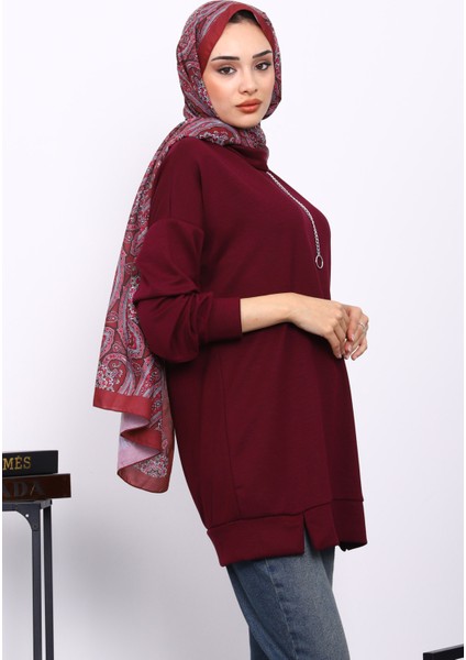 Mürdüm Yaka Detaylı Modal Tunik modelleri