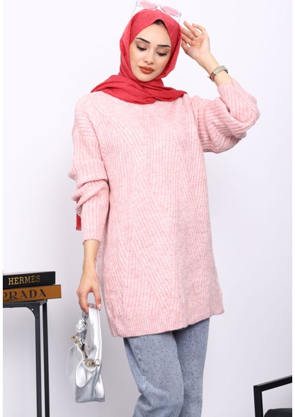 Pudra Bisiklet Yaka Triko Kazak modelleri