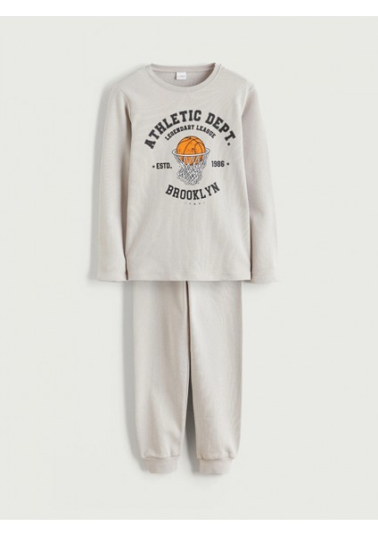 Lcw Kids Gri Bisiklet Yaka Erkek Çocuk Pijama Takımı