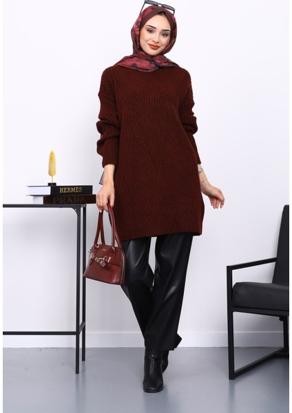 Bordo Bisiklet Yaka Triko Kazak fiyatları