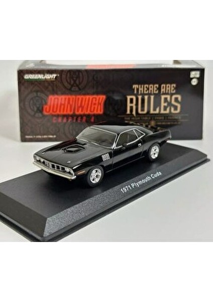 John Wick Plymouth Cuda 1/43 Ölçekli Metal Model Araba Gerçekçi Detaylarla modelleri