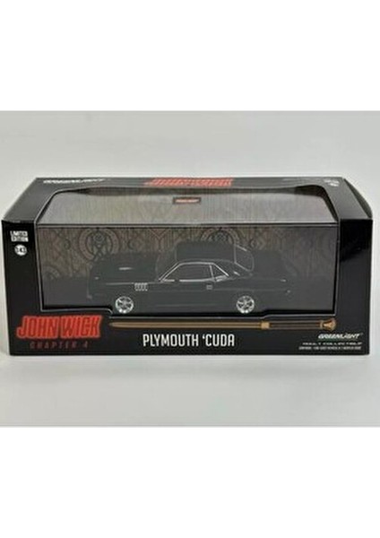 John Wick Plymouth Cuda 1/43 Ölçekli Metal Model Araba Gerçekçi Detaylarla