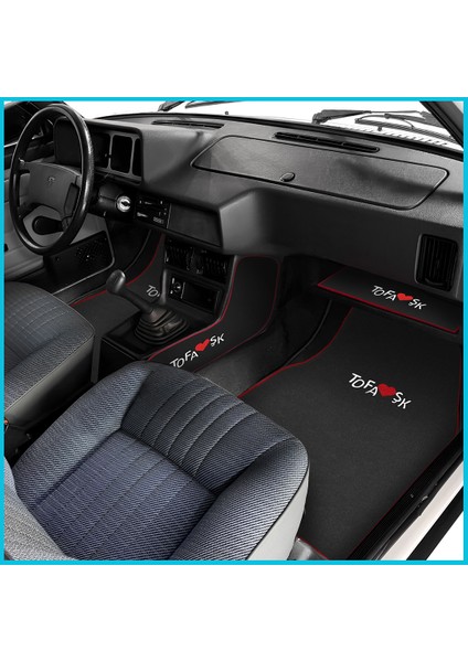 Tofaş Şahin Doğan Kartal Nakışlı Siyah Oto Paspas & Vites Konsol Halısı & Torpido Alt Sehpa Örtüsü fiyatları