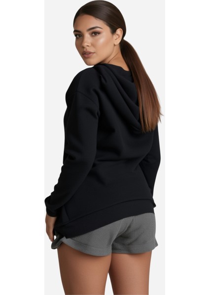 Kapüşonlu Kanguru Cep 3 Iplik Puf Yumuşacık (Içi Polarlı)