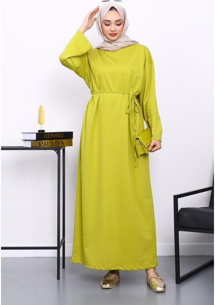 Yağ Yeşili İki İplik Modal Elbise fiyatları