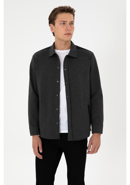 Erkek Antrasit Gömlek Örme 50300041-VR006 modelleri