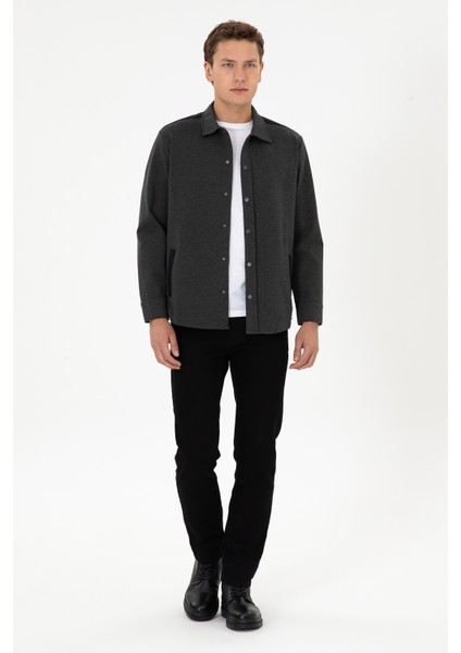 Erkek Antrasit Gömlek Örme 50300041-VR006 fırsatları