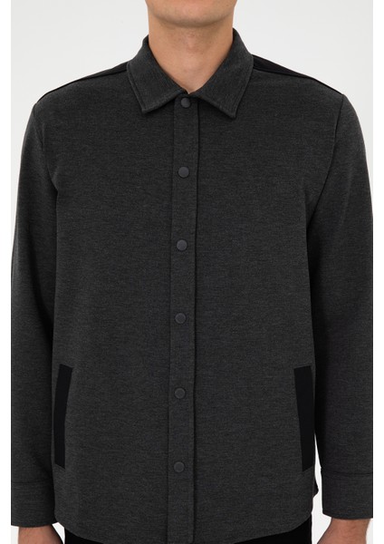 Erkek Antrasit Gömlek Örme 50300041-VR006