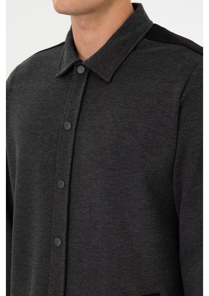 Erkek Antrasit Gömlek Örme 50300041-VR006