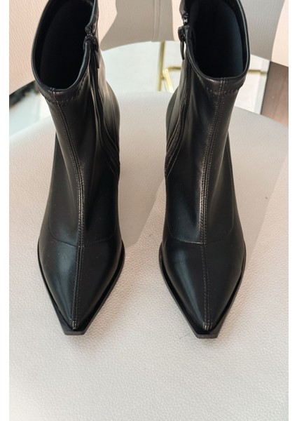 Selvora Streç Mat Deri Siyah Kadın Bot fırsatları