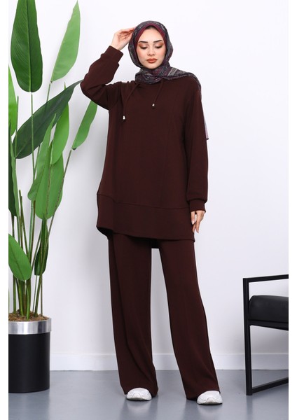 Bordo Kapşonlu Tunik Pantolonlu Takım fiyatları