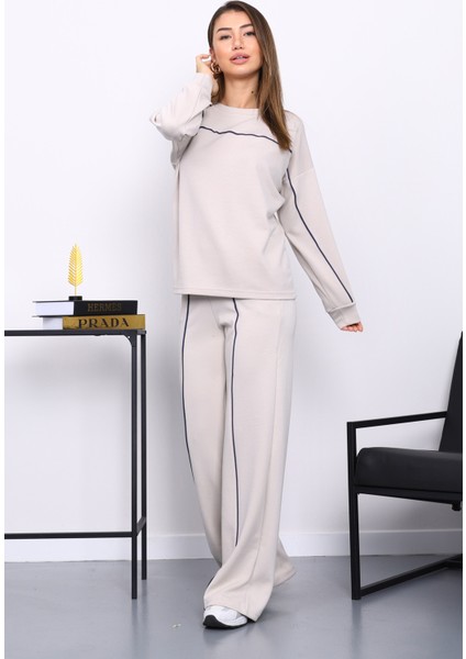 Taş Biye Detaylı Sweat Pantolonlu Takım fiyatları