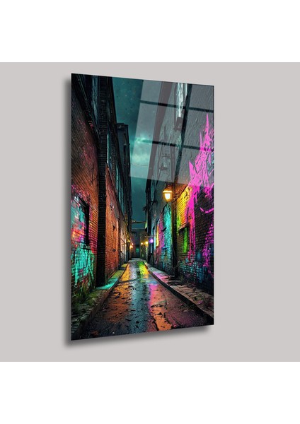 Renkli Sokak - Cam Tablo - DEG0172 fiyatları