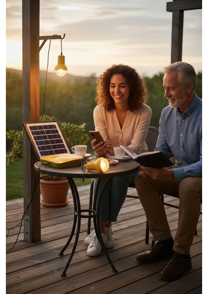 Solar Panelli Kamp, Karavan, Bahçe, Balkon Aydınlatma Seti fırsatları