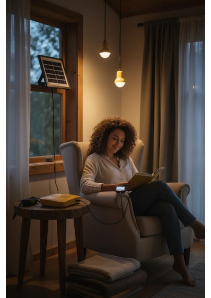 Solar Panelli Kamp, Karavan, Bahçe, Balkon Aydınlatma Seti indirimleri