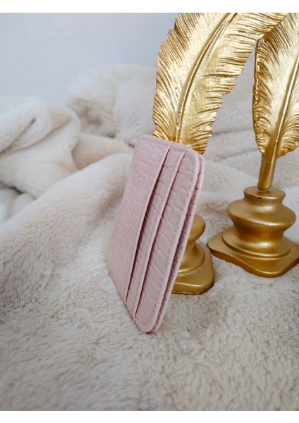 Kadın Timsah Desenli Deri Kartlık