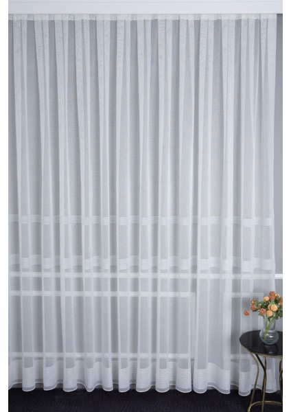 Nevra Sedef Işlemeli 1/2 Orta Pileli Ütü Istemez Kırışmaz Yeni Sezon Salon Oda Tül Perdesi indirimleri