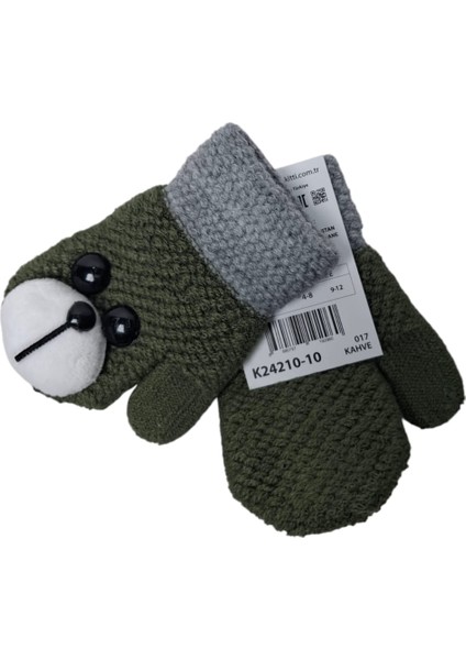 Spteks Kitti 1-3 Yaş Erkek Bebe Yeşil Renk Ayıcık Figürlü Kışlık Örme Eldiven fiyatları