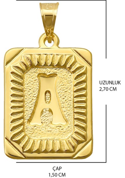 14 Ayar Altın A Harfi Kolye Ucu fiyatları