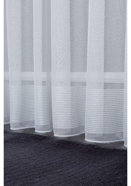 Nevra Sedef Işlemeli 1/2 Orta Pileli Ütü Istemez Kırışmaz Yeni Sezon Salon Oda Tül Perdesi