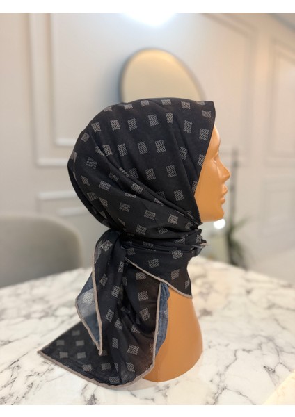 Siyah Eşarp, Desenli Eşarp, Pamuklu Eşarplar