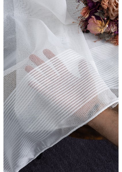 Nevra Gümüş Işlemeli 1/2,5 Normal Pileli Ütü Istemez Kırışmaz Yeni Sezon Salon Oda Tül Perdesi indirimleri