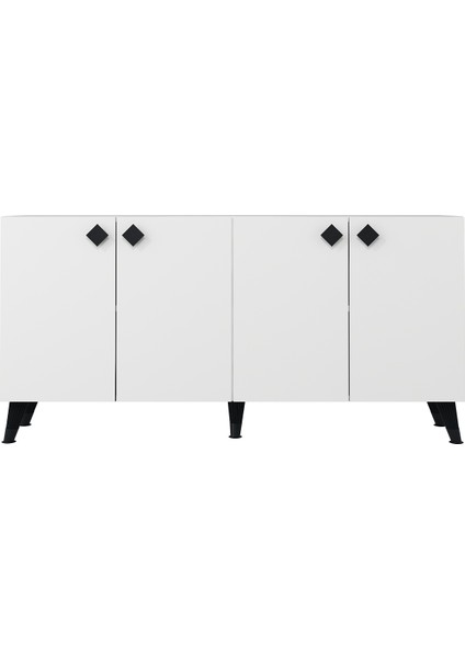 8200-1DD KB150 Konsol, Tv Ünitesi Beyaz-Siyah