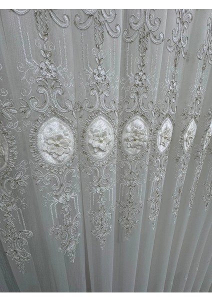 Nivemeshome 3158 Valeria Gold 1/3 Pileli Bambu Tül Perde fırsatları