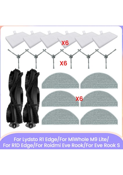 R1 Edge/miwhole M9 LITE/R1D Edge/eve/eve S Yedek Parçaları Ana Yan Fırça Paspas Bezi Filtre (Yurt Dışından)