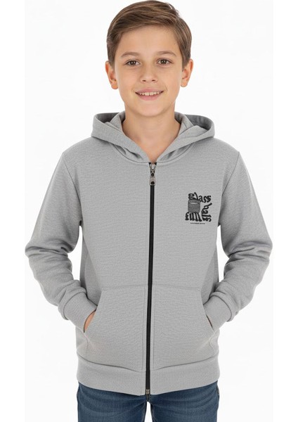 Erkek Çocuk Hırka 2 Iplik Şordonlu Baskılı Kapüşonlu