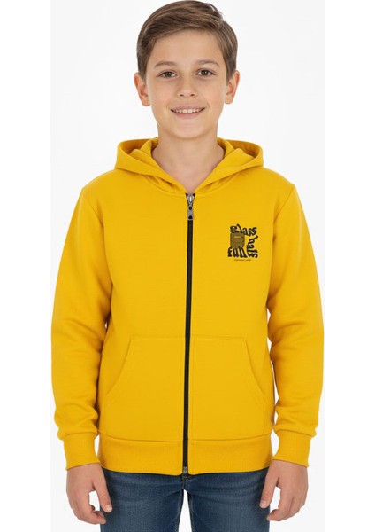 Erkek Çocuk Hırka 2 Iplik Şordonlu Baskılı Kapüşonlu