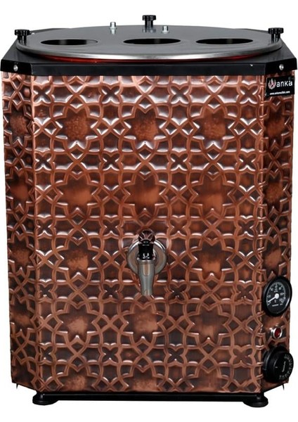 Yeni Nesil Çay Makinesi 3 Demlikli 35 Litre Bakır