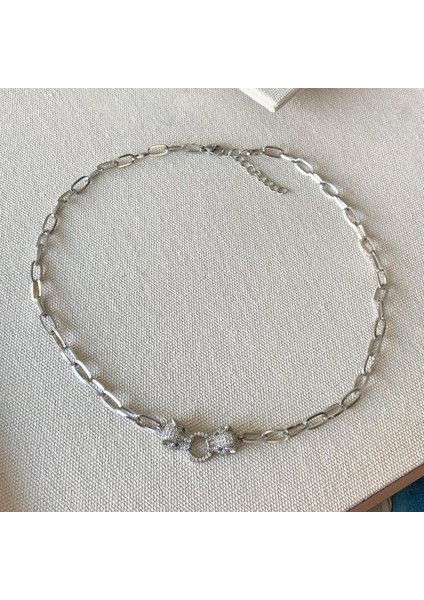 Kaplan Taşlı Trend Ikili Çelik Kolye modelleri